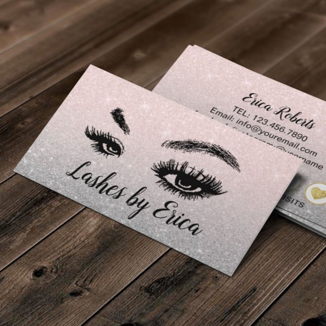 Carte De Fidélité Lashes Artiste maquillage Blush Parties scintillan (Créateur téléchargé)