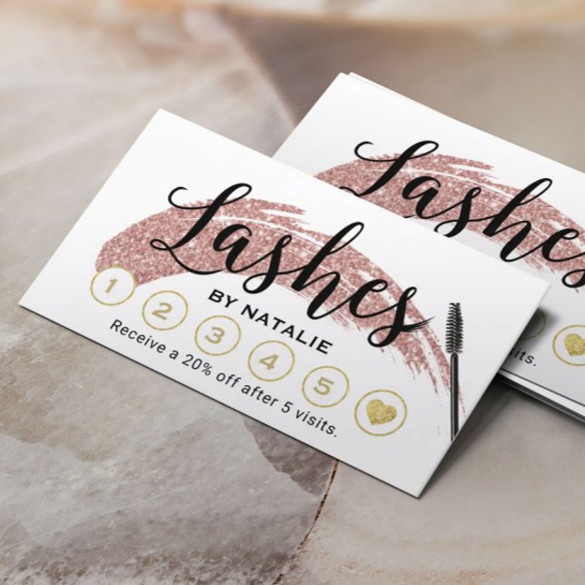 Carte De Fidélité Lashes maquillage Artiste Rose Or Eyelash Loyauté (Créateur téléchargé)