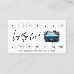 Carte De Fidélité *~* Lavage de voiture - Huile QR LOGO Merci de réc