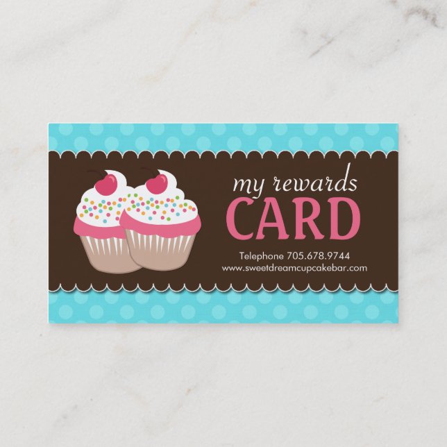 Carte De Fidélité Le petit gâteau personnalisable récompense des (Dos)
