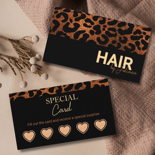 Carte de fidélité Leopard Cheetah Beauty Salon mod (Créateur téléchargé)