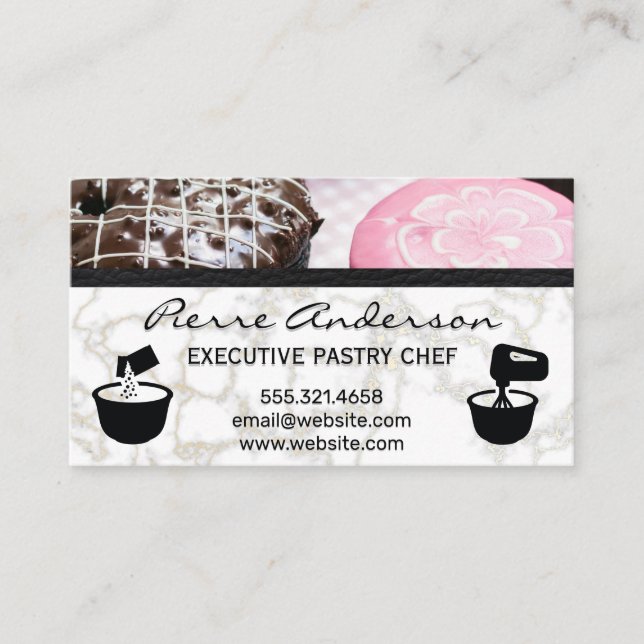 Carte De Fidélité Les beignets | Marbre or | Mélange d'ingrédients e (Devant)