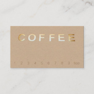 Carte De Fidélité Lettres de signes de café en haut