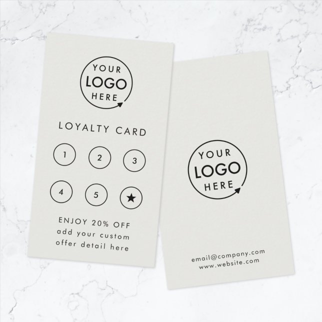 Carte De Fidélité Logo de l'entreprise | Silver Grey Moderne Busines (Build brand loyalty with this professional modern customer reward card design)