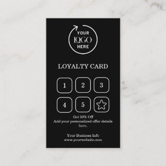 Carte De Fidélité Logo d'entreprise | Black Professional Company Pun