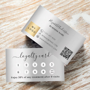 Carte De Fidélité Logo d'entreprise de code qr argent