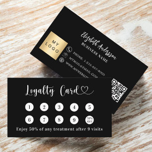 Carte De Fidélité Logo d'entreprise de code qr noir blanc