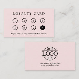 Carte De Fidélité Logo d'entreprise élégant moderne rose blush