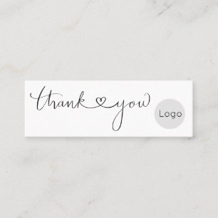 Carte De Fidélité Logo d'insertion du Merci de coeur cursif simple