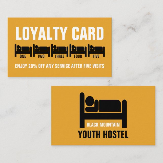 Carte De Fidélité Logo, Hostel Hébergement Business (Devant / Derrière)