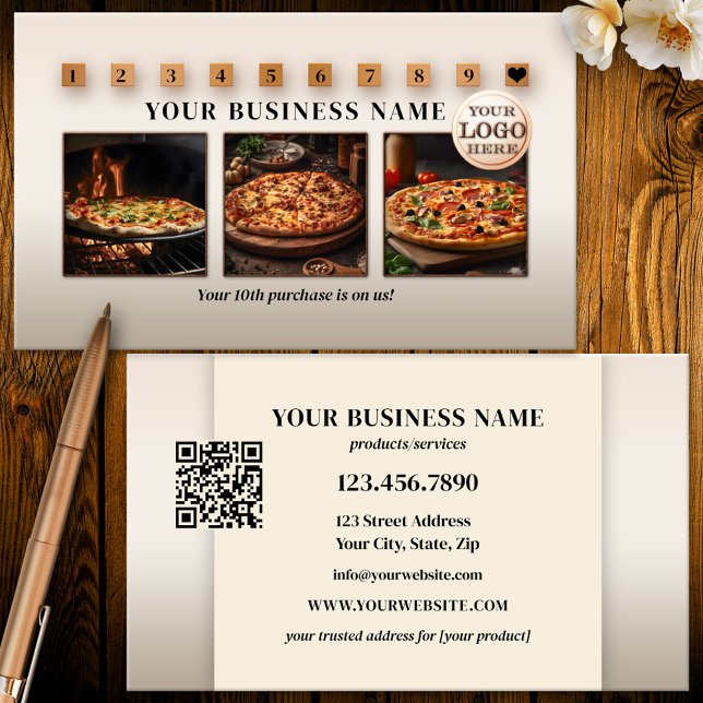 Carte De Fidélité Logo moderne QR Code Photos (Créateur téléchargé)