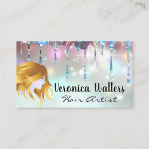 Carte De Fidélité Logo pour cheveux Parties scintillant Lumineus