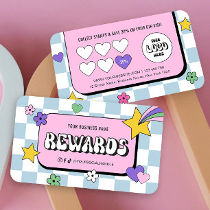 Carte De Fidélité Logo Super tendance Retro Girly Hairstylist Salon