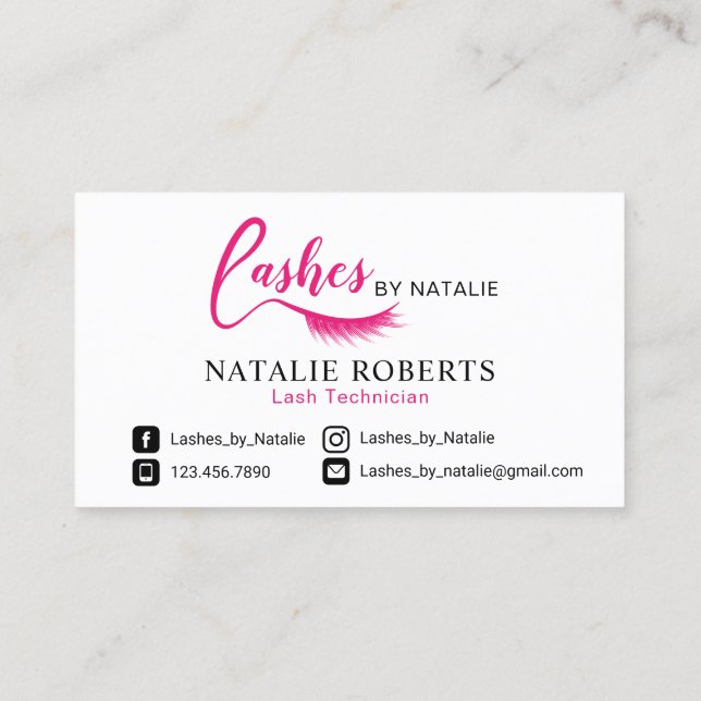 Carte De Fidélité Lots Logo Eyelash Extensions Salon Loyauté (Dos)