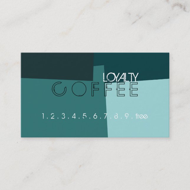 Carte De Fidélité Loyalty Coffee Punch Retro Couleur Motif #17 (Devant)