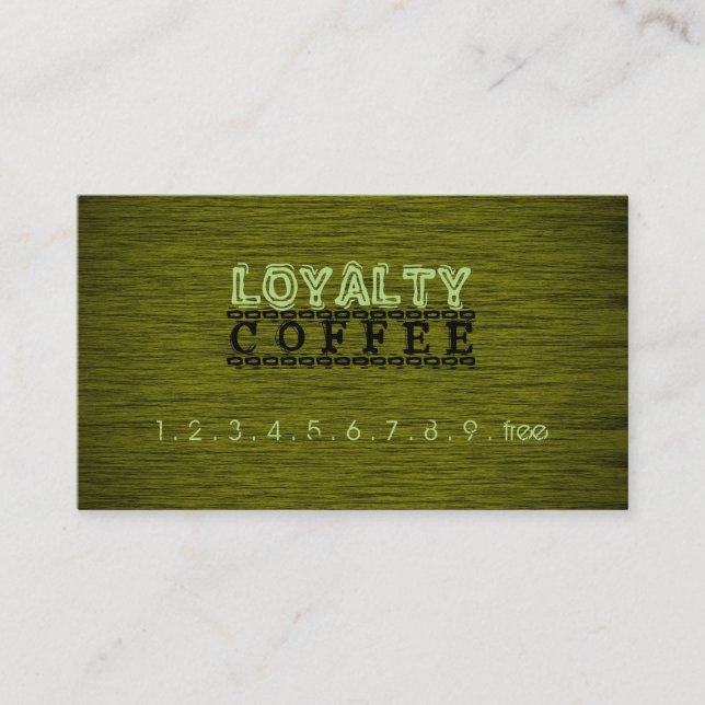 Carte De Fidélité Loyauté Punch café bois Look #6 (Devant)