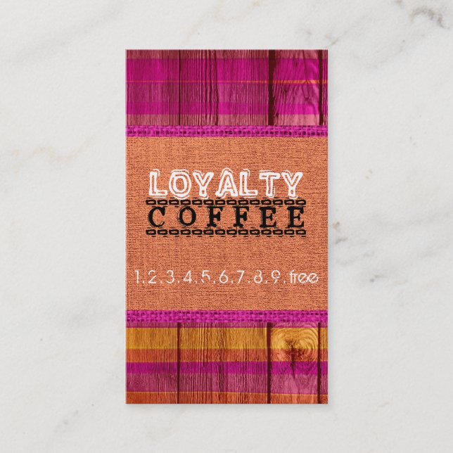 Carte De Fidélité Loyauté Punch café Burlap Look #24 (Devant)