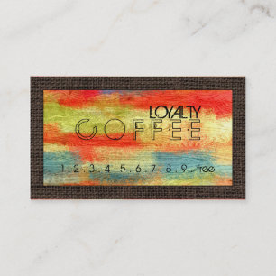 Carte De Fidélité Loyauté Punch café en bois coloré grain #7