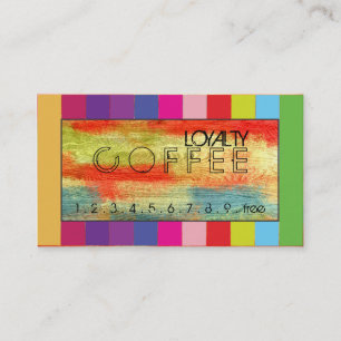 Carte De Fidélité Loyauté Punch café en bois coloré grain #9