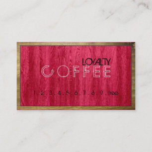 Carte De Fidélité Loyauté Punch café moderne Red Wood Grain #4