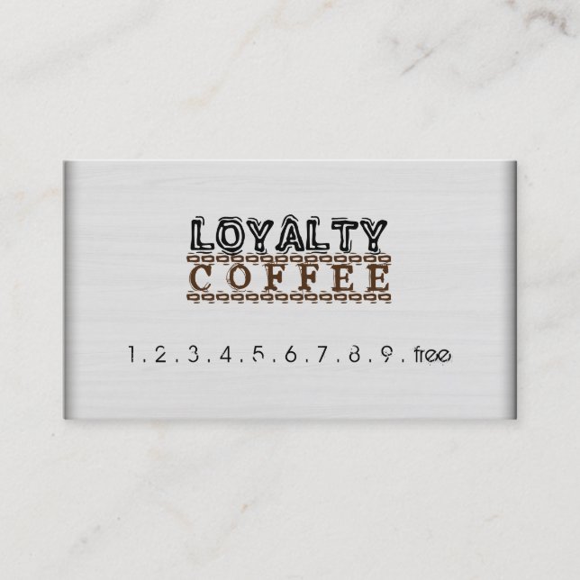 Carte De Fidélité Loyauté Punch Café moderne White Wood Grain (Devant)