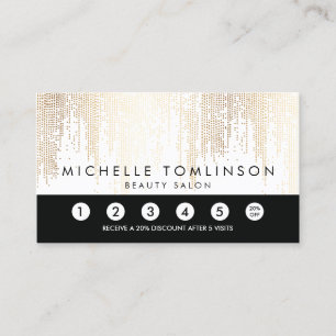 Carte de fidélité Luxe Faux Gold Confetti Rain Mot