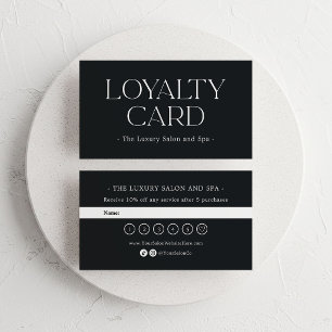 Carte De Fidélité Luxe Noir Client Haut de Gamme