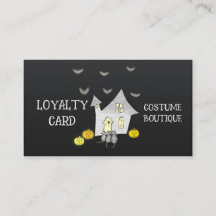 Carte De Fidélité Maison d'Halloween, Chats noirs, Chats, Chauves-so