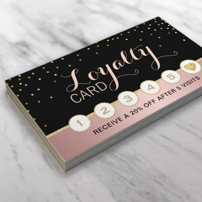 Carte De Fidélité Maquillage Artiste Coiffure Stylo Rose Gold Salon  (Créateur téléchargé)