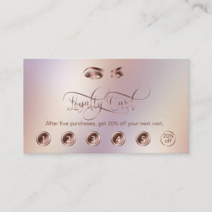 Carte De Fidélité Maquillage Artiste Eyebrow Yeux Longues cils Rose