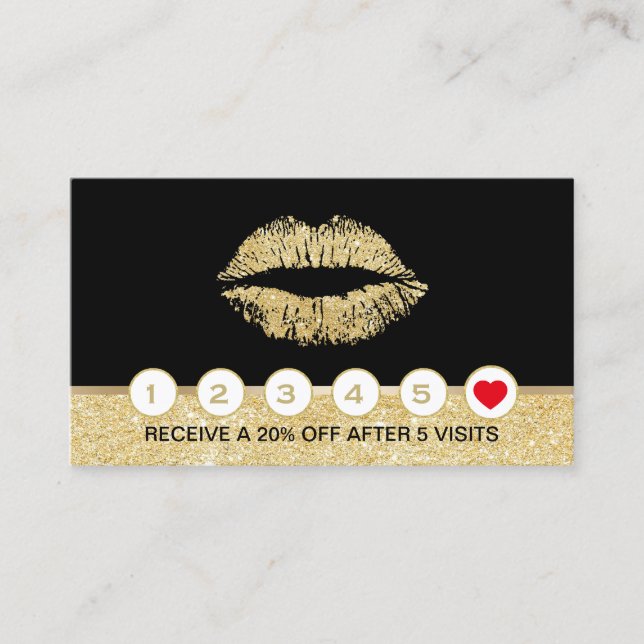 Carte De Fidélité Maquillage Artiste Gold Parties scintillant Lips S (Devant)