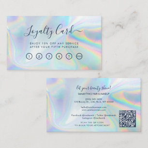 Carte De Fidélité Maquillage professionnel Artiste Beauté Salon Mode