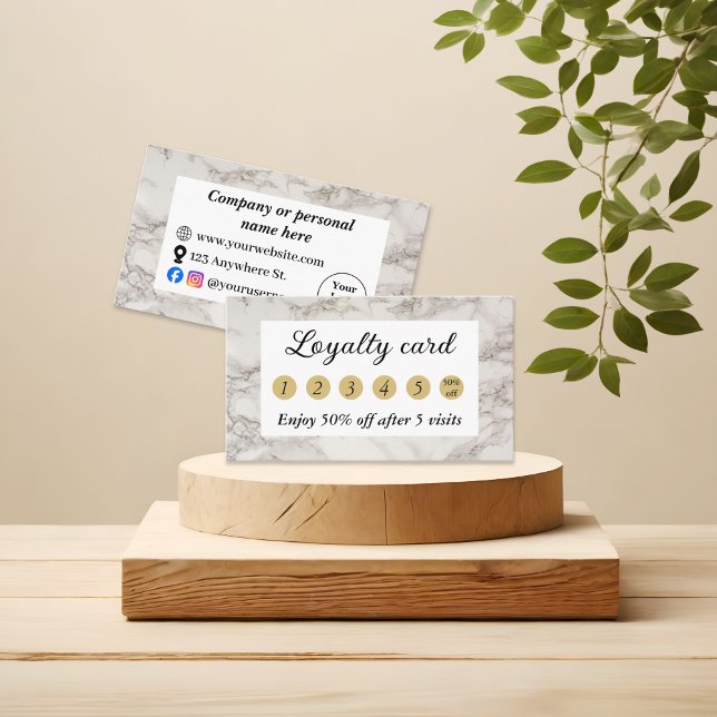 Carte De Fidélité Marbre beige (Créateur téléchargé)