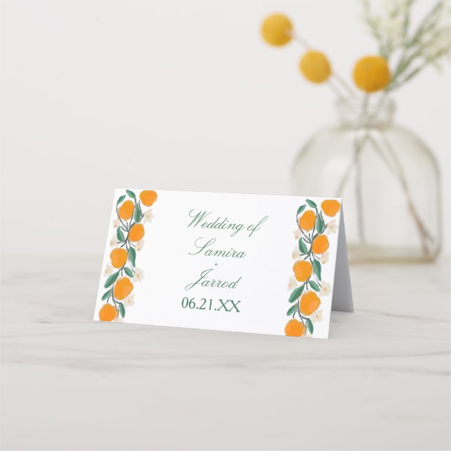 Carte De Fidélité Mariage Abstrait botanique orange dessiné à la mai (Devant)