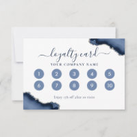 Carte de fidélité Marine Blue Silver Agate Parties