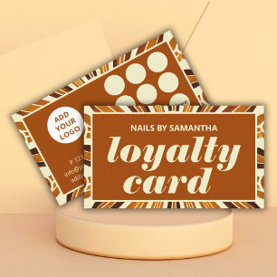 Carte De Fidélité Marque Rustic Chic Nail Salon Business Logo