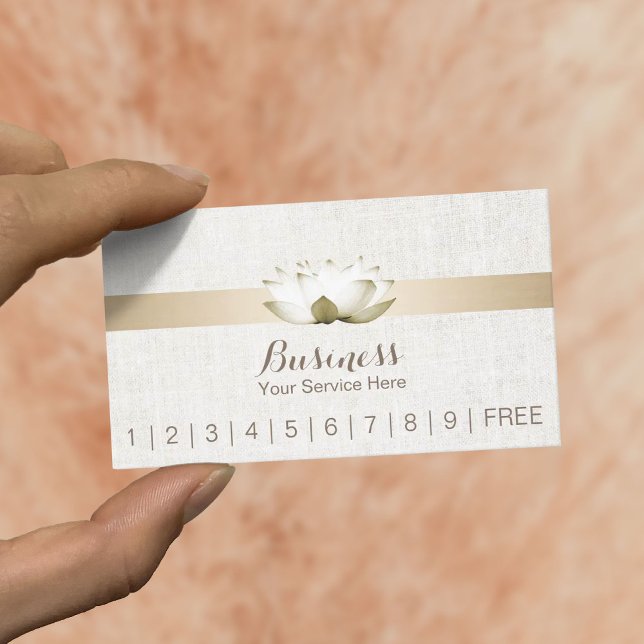 Carte De Fidélité Massage Thérapie Élégante Lotus Salon Loyauté Spa (Créateur téléchargé)