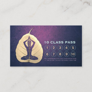 Carte De Fidélité Méditation de l'enseignant YOGA Pose Bodhi Leaf Cl