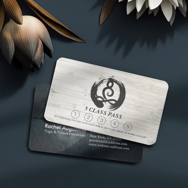 Carte De Fidélité Méditation de l'instructeur de yoga Classe Pose Pa (Créateur téléchargé)