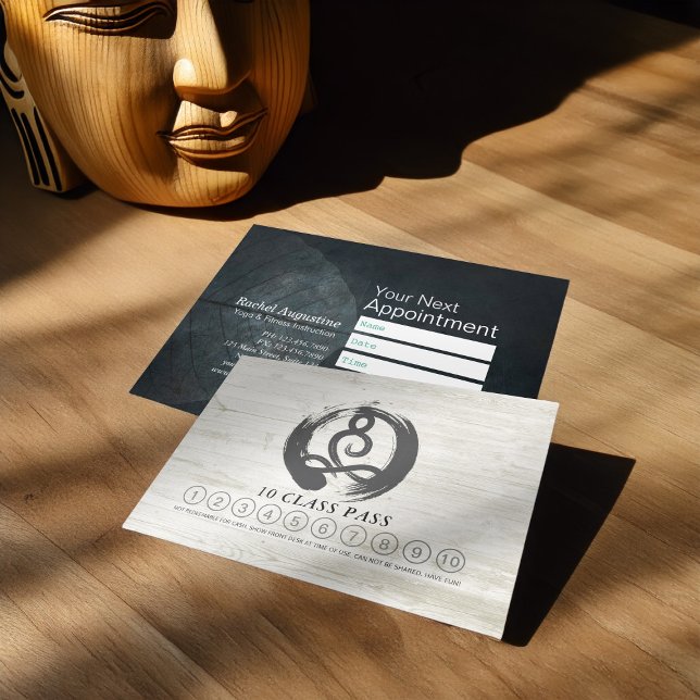 Carte De Fidélité Méditation de l'instructeur de yoga Classe Pose Pa (Créateur téléchargé)