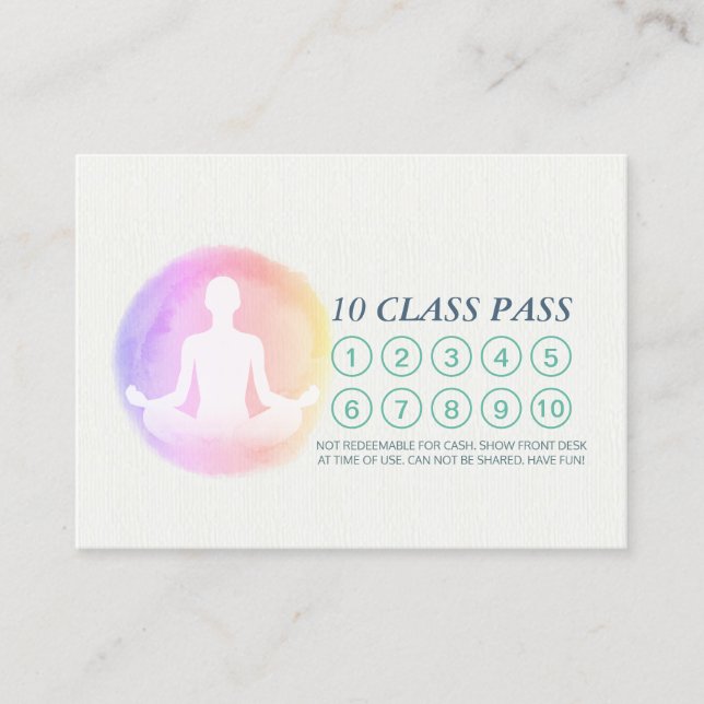 Carte De Fidélité Méditation de Yoga - Formation d'instructeur - Ren (Devant)