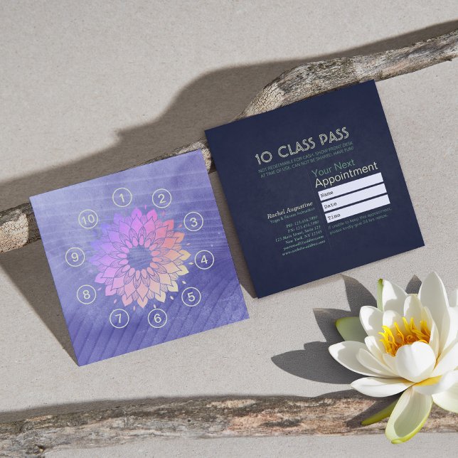 Carte De Fidélité Méditation Yoga Instructeur 10 Classe Pass (Créateur téléchargé)