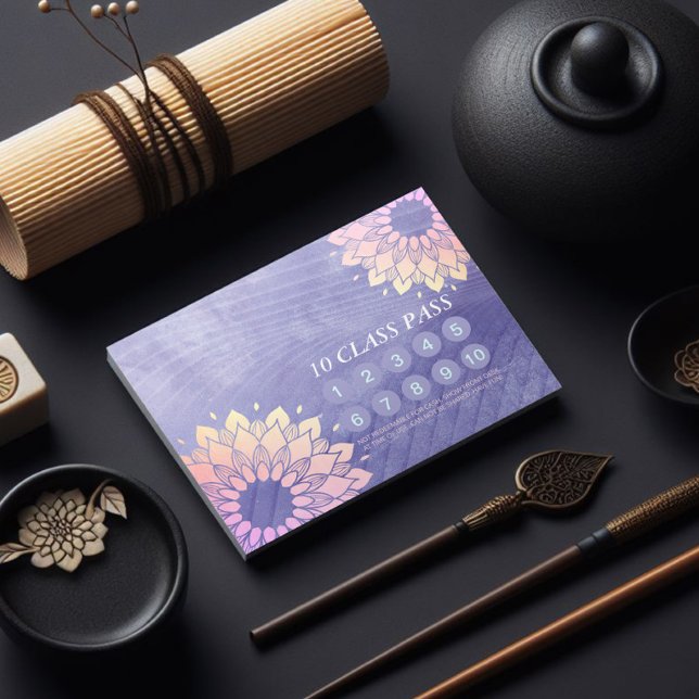 Carte De Fidélité Méditation Yoga Instructeur 10 Classe Pass (Créateur téléchargé)