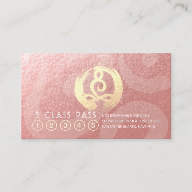 Carte De Fidélité Méditation Yoga Instructeur 5 Classe Pass OM Fidél (Devant)
