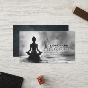 Carte De Fidélité Méditation Yoga Instructeur Lotus Pose 5 Classe Pa