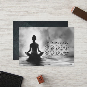 Carte De Fidélité Méditation Yoga Instructeur Lotus Pose Classe Pass