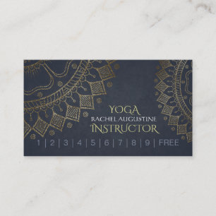 Carte De Fidélité Méditation YOGA Instructeur Loyalty Punch Mandala