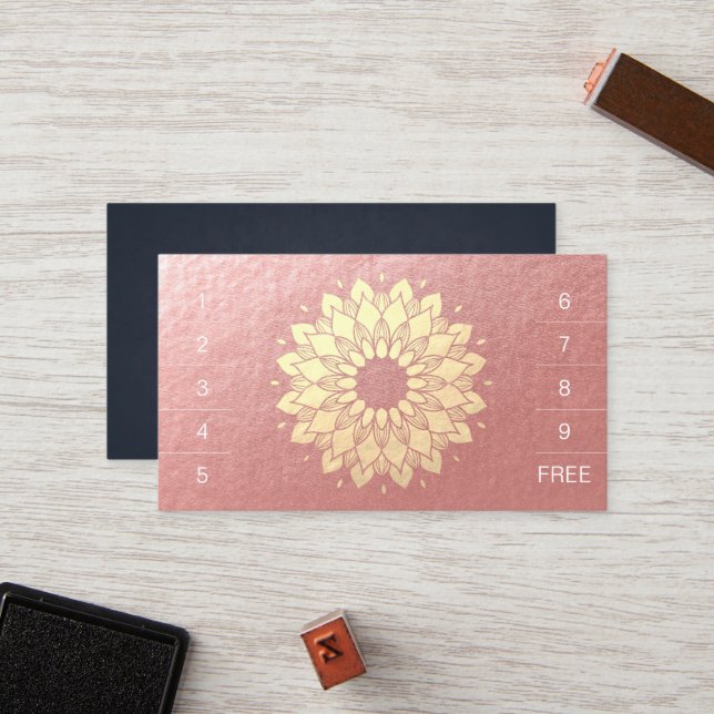 Carte De Fidélité Méditation Yoga Instructeur Mandala Loyalty Punch (Devant/Arrière en situation)