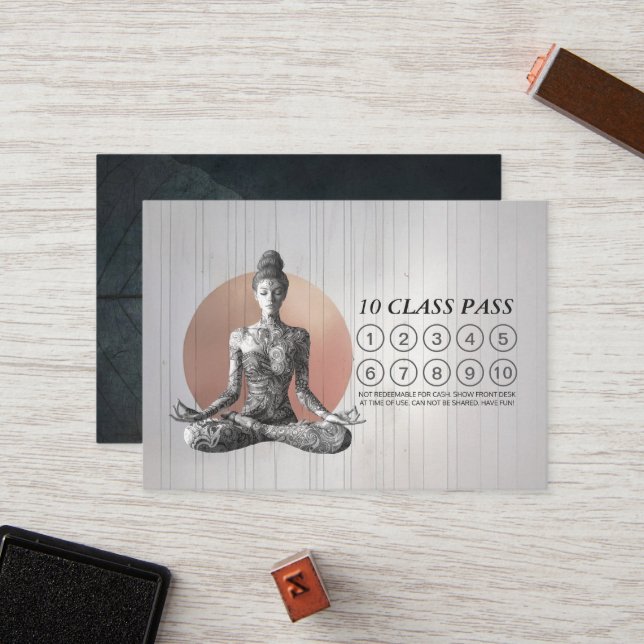 Carte De Fidélité Méditation Yoga Instructeur Reiki Master Class Pas (Devant/Arrière en situation)