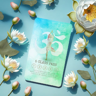 Carte De Fidélité Méditation Yoga Pose Om Symbole Classe Pass Fidéli